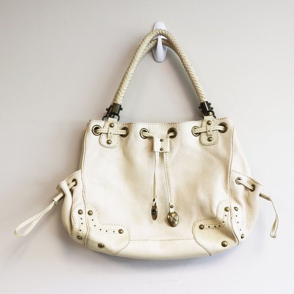 MICHAEL Michael Kors Handbags - Michael Kors Cream Western Woven Leather Cinch Bag